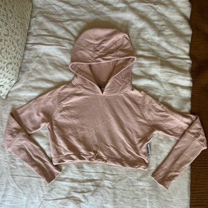 Pink Gymshark Cropped Hoodie.